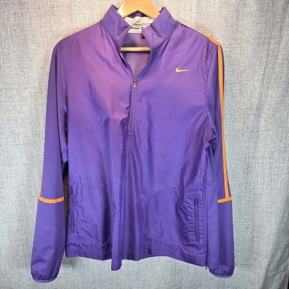 Nike Golf Women's Large Purple‎ Polyester Pullover 1/4 Zip Solid Swoosh Sports